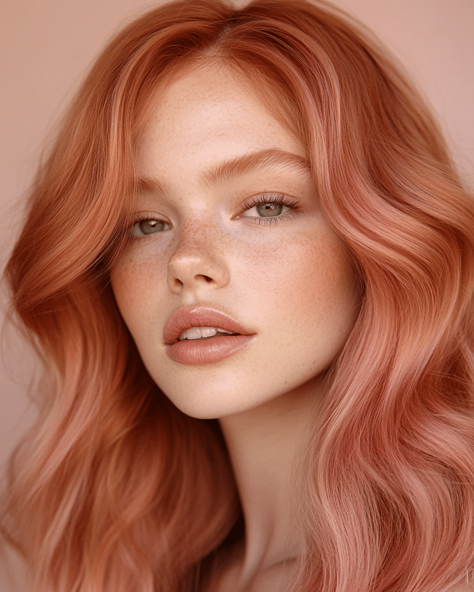 khaoula0921_A_STILL_OF_A_YOUNG_WOAMN_WITH_Rose_Gold_Subtle_Wa_d9608e85-5fbd-43f5-b0f8-586534a778c2_1 8 Stunning Red Hairstyles to Elevate Your Look