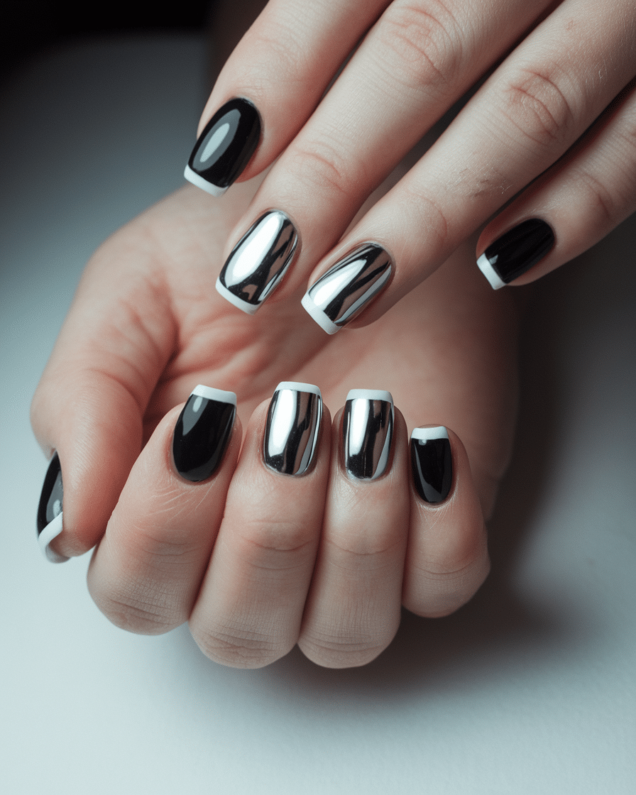 18 Stunning Black and White Nail Designs for a Classy Look