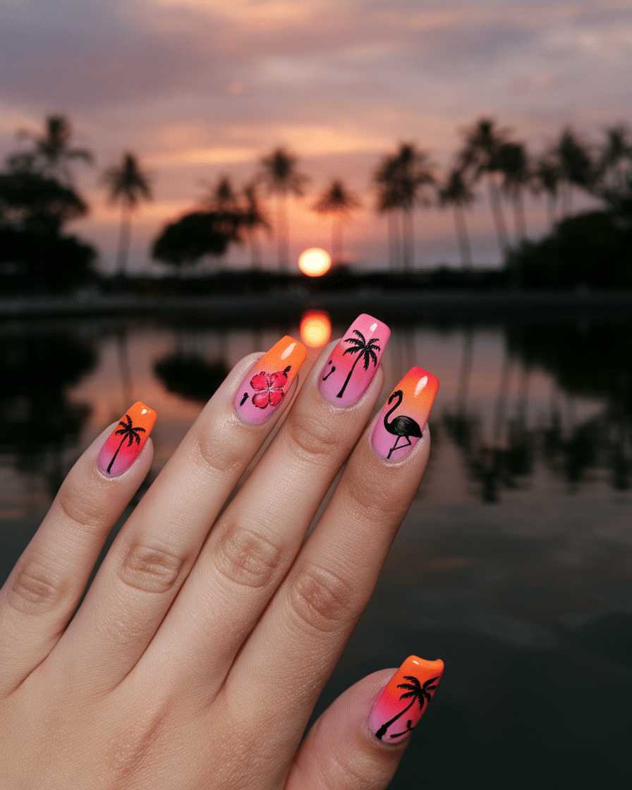 0001_4_a-photo-of-a-hand-with-tropical-inspired_d8Y3zdVCSR2HLr7fIiZohQ_bKGKLzYERSeM3j-XAGfu2Q Nail Designs That Bring the Heat: Colorful, Fun Looks for Warmer Weather