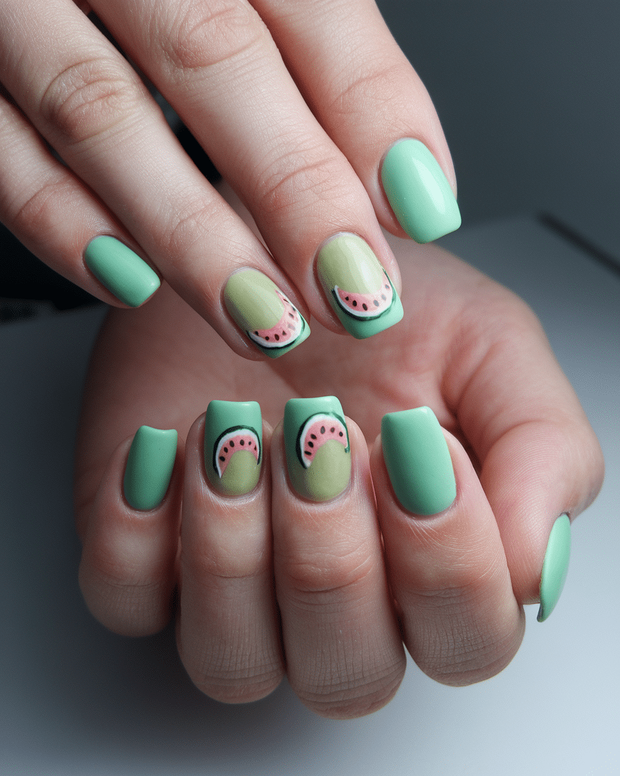 0006_3_a-photo-of-a-hand-with-nails-painted-wit_bUQKk5CzRqaQ7tbNulbJYA_JWth7wRURYqDU4CSxYHrQQ Sweet, Vibrant, and Clean: The Fruity Nail Trend Taking Over Summer