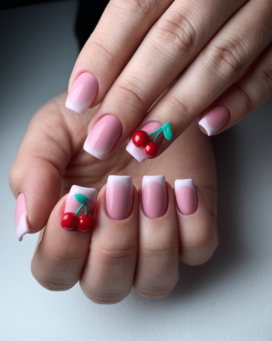 15 Pool Ball Design, 3D Cherry Nails, Almond Press-On Nails