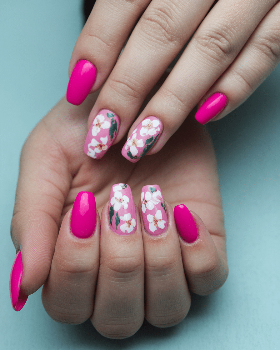 0008_4_a-photo-of-a-hand-with-fuchsia-nails-dec_dqOxLh2dQ262i5j11xsP1g_9VTaK_zmSuKf3cqV4hFNUQ 18 Floral Designs Summer Pink Acrylic Nails