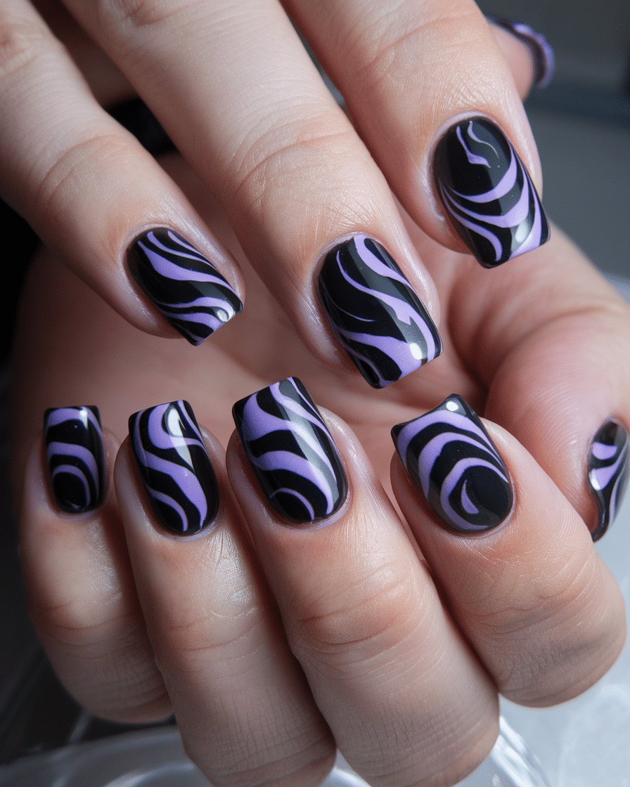 10 Purple and Black Nail Designs to Unleash Your Look