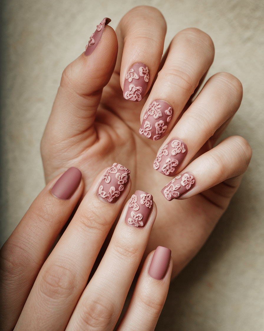 0009_2_a-vintage-style-photo-of-a-hand-with-dus_7VCWrN49QJ6Ij8qaHYYgpQ_FiB06WWpRHi4kxmIgqfdzA 18 Floral Designs Summer Pink Acrylic Nails