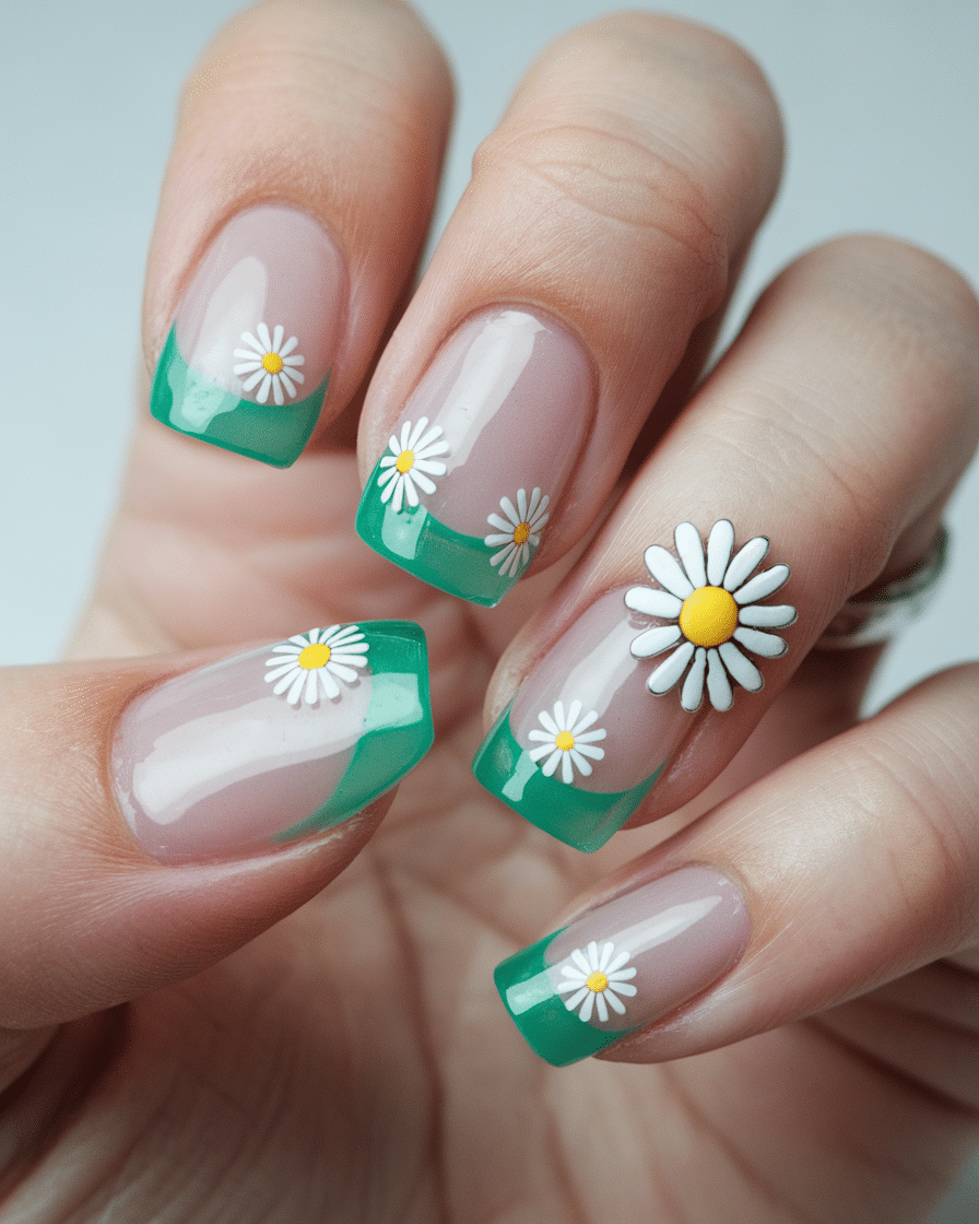 Daisy Dreams Green Garden Nails: The Ultimate Floral Manicure Trend