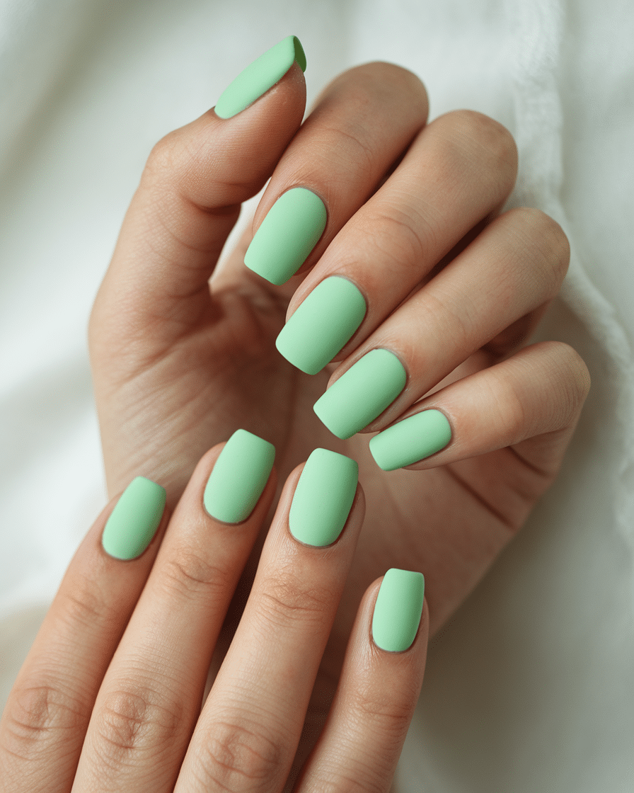 0011_1_a-still-shot-of-a-hand-with-matte-mint-g_4GCzLdiNRmOOgnmfBSLywA_9QqYY2KWQLKtmd6R_bi9fw_cover 22 Colorful Spring Nails Designs You'll Obsess Over