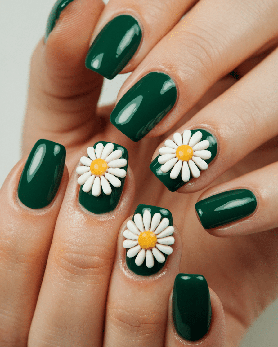 Daisy Dreams Green Garden Nails: The Ultimate Floral Manicure Trend