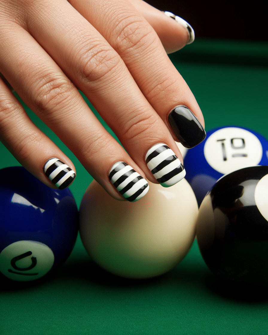 15 Pool Ball Design, 3D Cherry Nails, Almond Press-On Nails