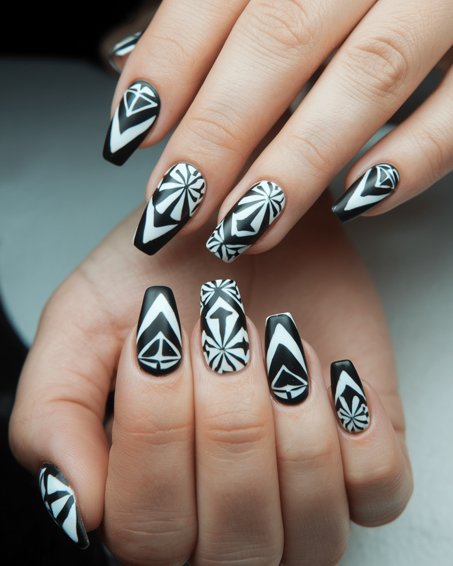 18 Stunning Black and White Nail Designs for a Classy Look