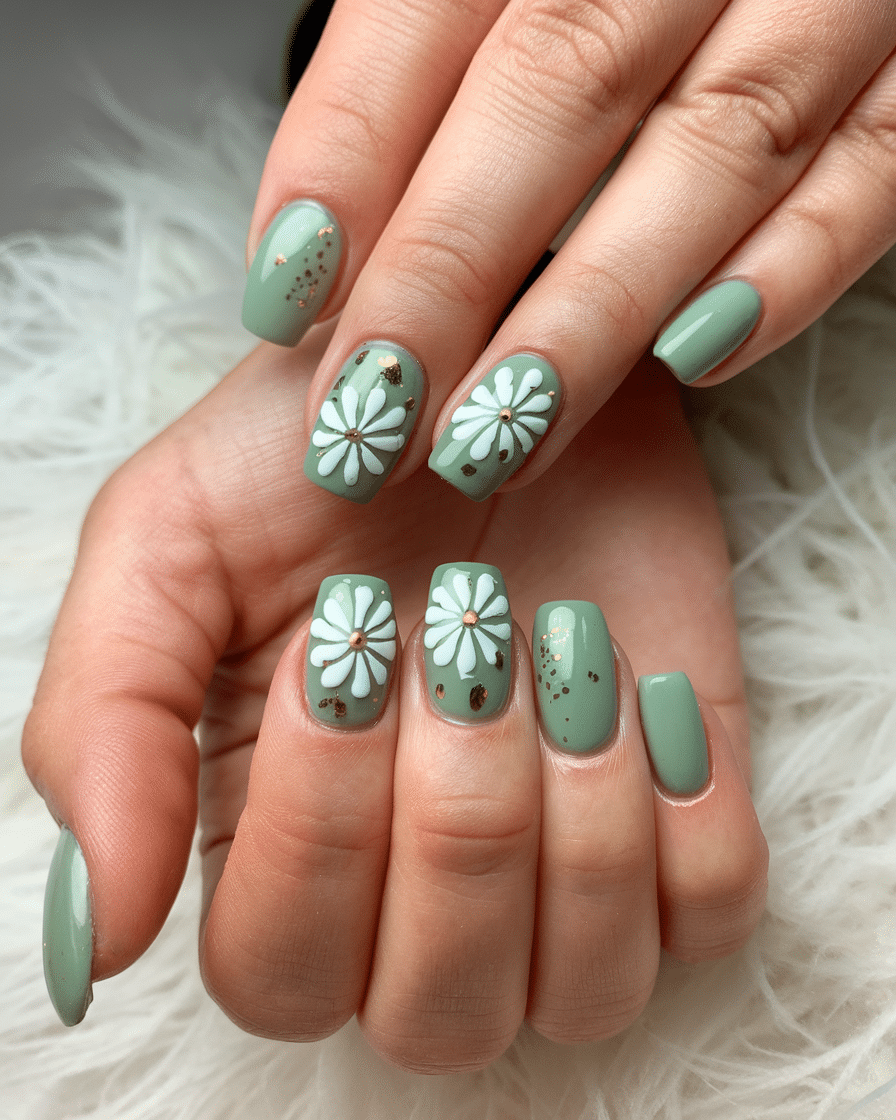 Daisy Dreams Green Garden Nails: The Ultimate Floral Manicure Trend