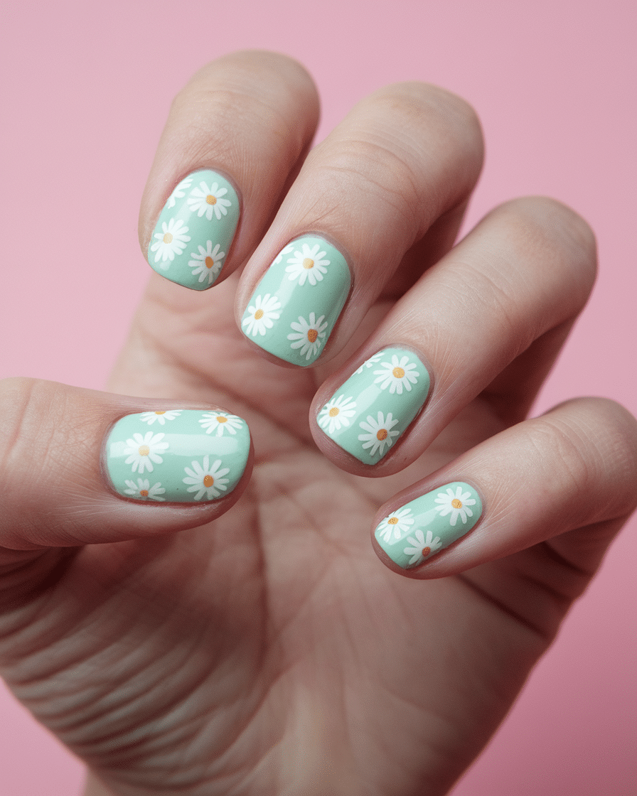 Daisy Dreams Green Garden Nails: The Ultimate Floral Manicure Trend