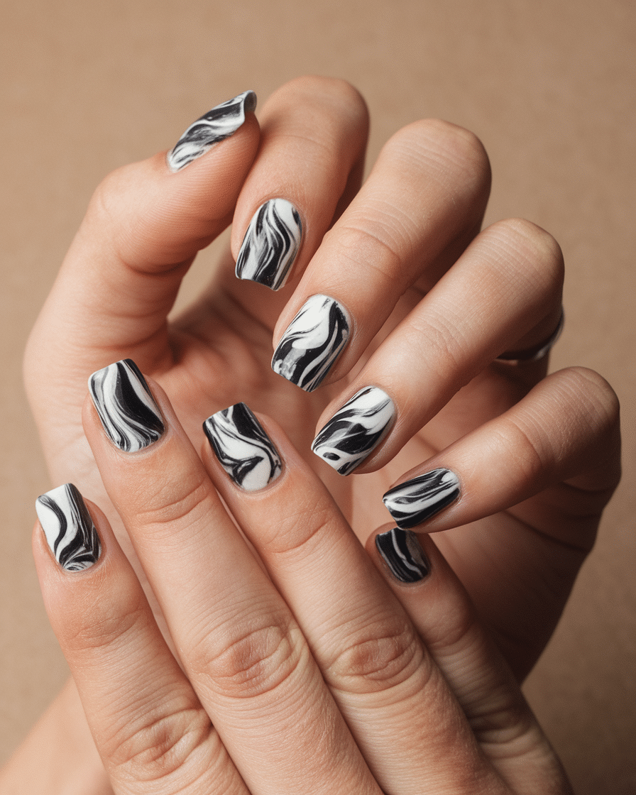 18 Stunning Black and White Nail Designs for a Classy Look