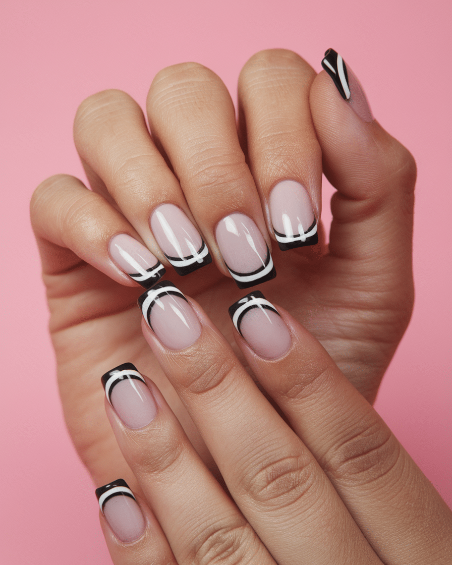 18 Stunning Black and White Nail Designs for a Classy Look