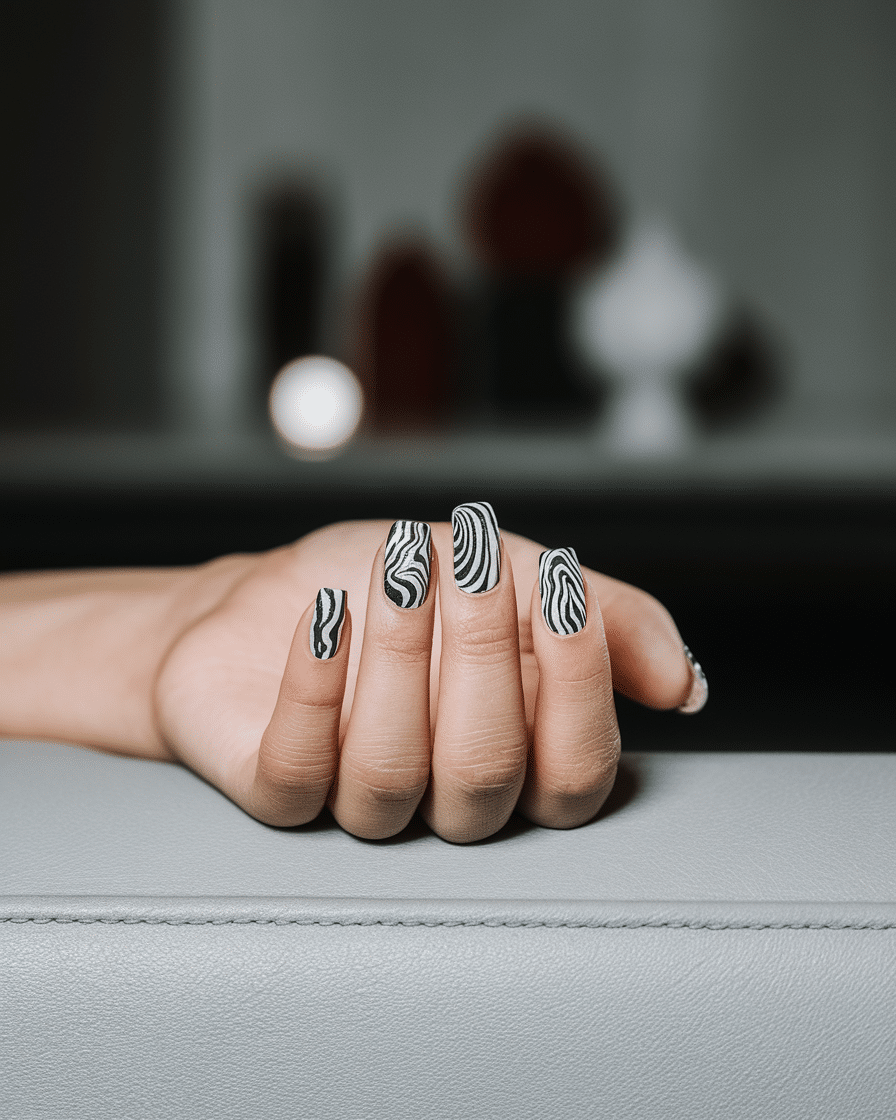 20 Stunning Black and White Nail Designs for a Classy Look