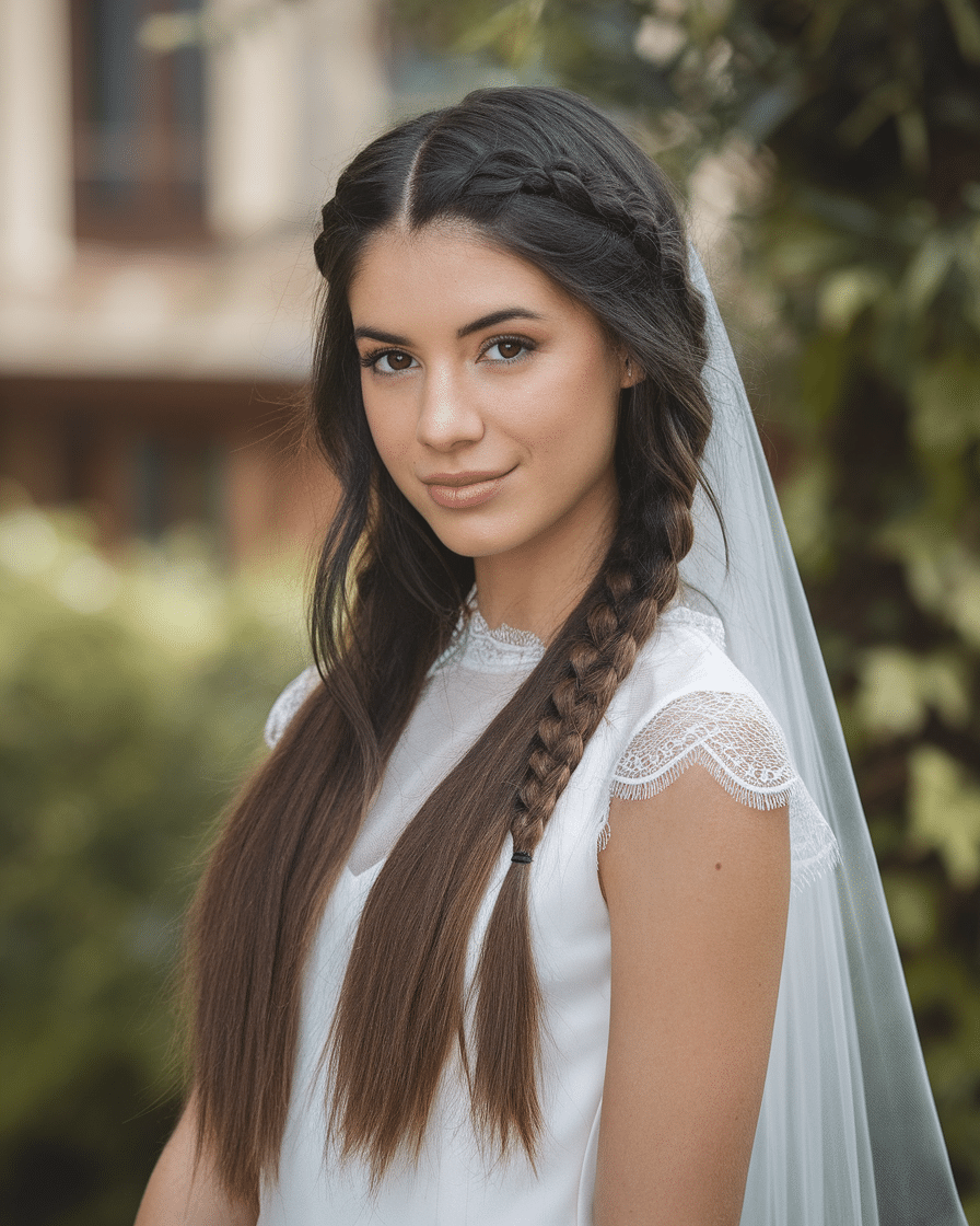 Wedding Hairstyles 2025: Waterfall Braid with Soft Curls