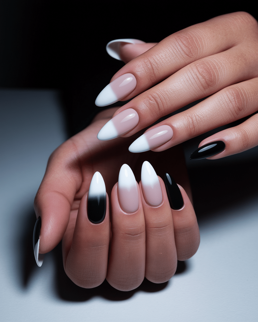 20 Stunning Black and White Nail Designs for a Classy Look