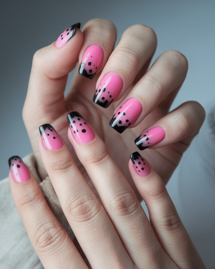 a-photo-of-a-beautiful-hand-with-pink-an_b1jLPSaLS1-cul9edfbl2w_noOvqCupRmybXlhFQzFiYA 10 Gorgeous and Easy Pink and Black Nail Art Ideas