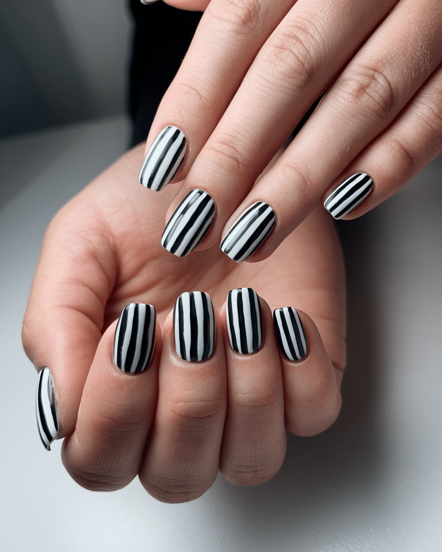 20 Stunning Black and White Nail Designs for a Classy Look