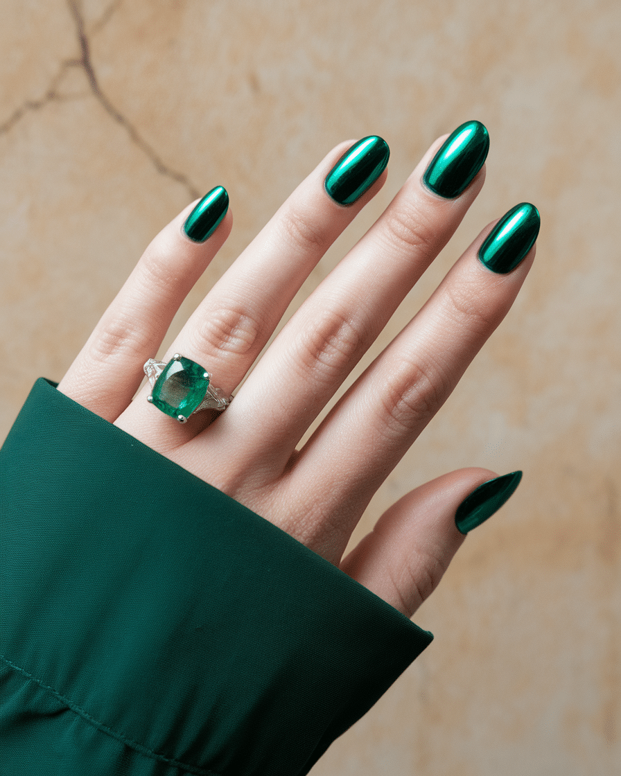 19 Glam Emerald Green Nails You’ll Totally Crush On