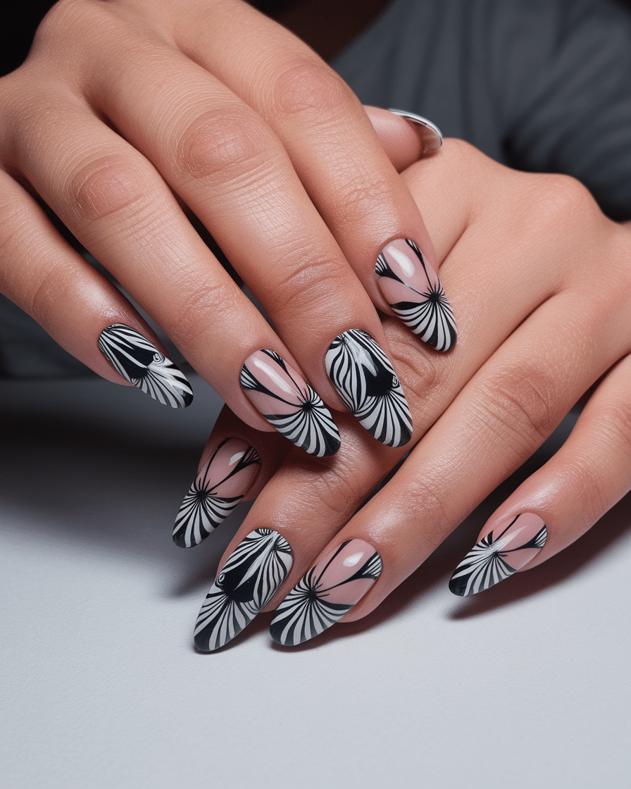 20 Stunning Black and White Nail Designs for a Classy Look