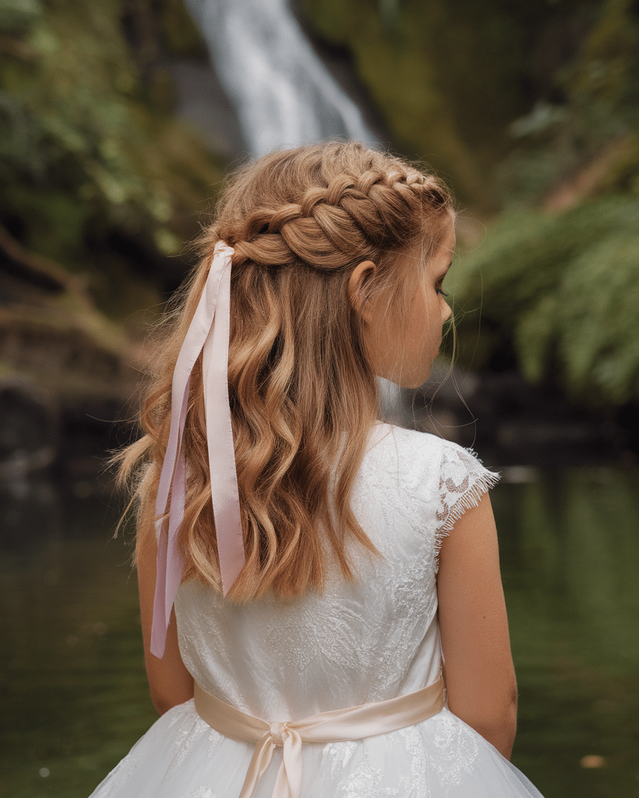 Wedding Hairstyles 2025: Waterfall Braid with Soft Curls