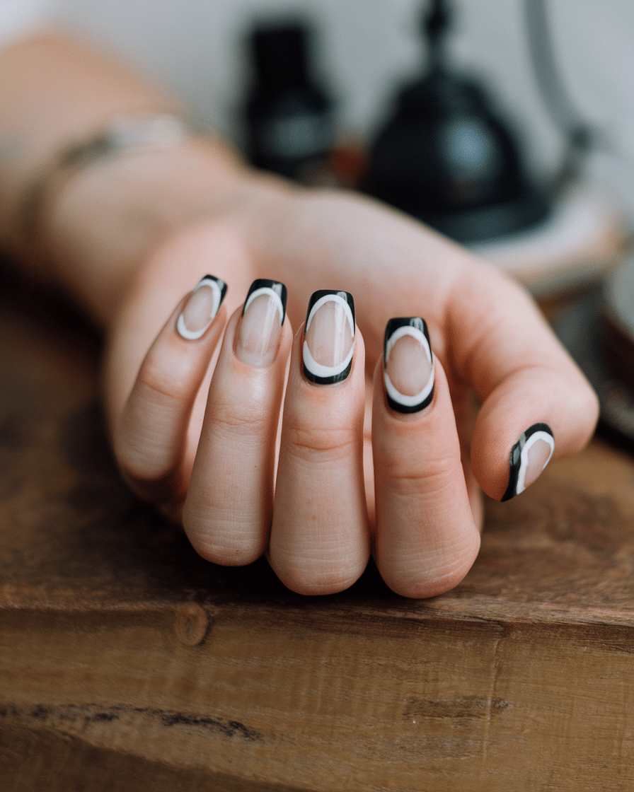 20 Stunning Black and White Nail Designs for a Classy Look