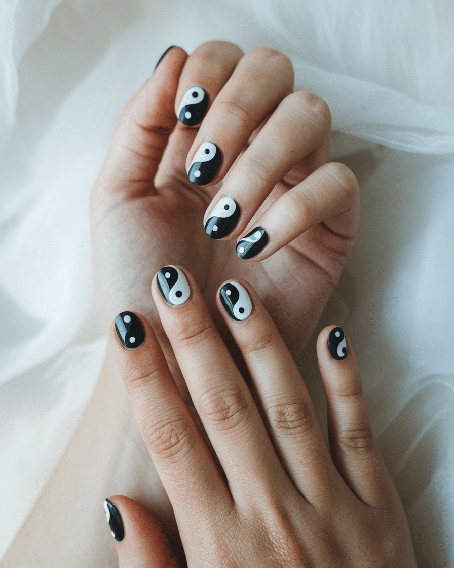 20 Stunning Black and White Nail Designs for a Classy Look