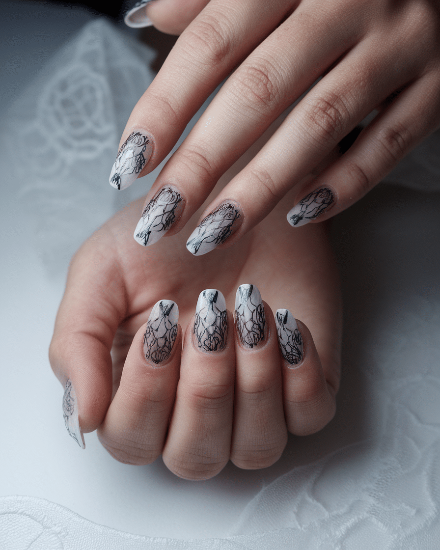 20 Stunning Black and White Nail Designs for a Classy Look