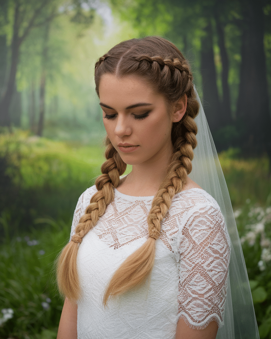 Wedding Hairstyles 2025: Waterfall Braid with Soft Curls