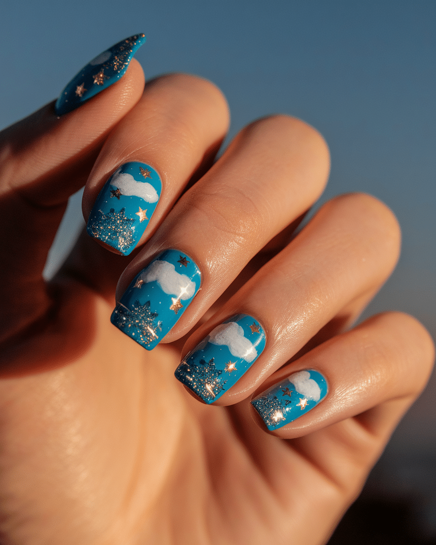 0001_1_a-close-up-photograph-of-a-beautiful-han_0UH3yPjXTcOAZSyM5gqKkw_EF_aiFo1Q8WS3dY660NYig The Dreamiest Summer Nail Trend: Blue Sky Nails with Fluffy Clouds