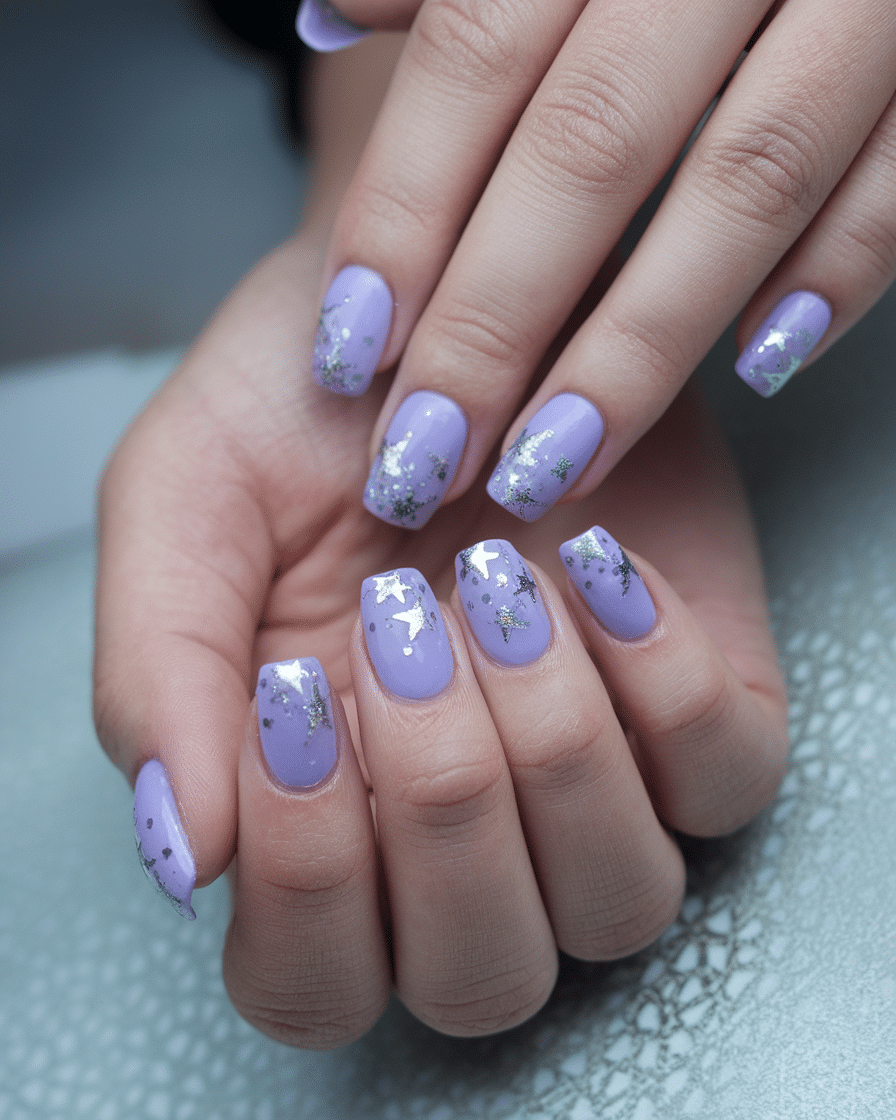 0002_4_a-photo-of-a-woman-s-hand-with-lavender-_oAV2JJ5OThaA_Q7B1ZJ12g_rBC19x0FT2aa-yy3iZTt5A Shine Bright This Spring: The Sparkle Manicure Revival We’re Obsessed With