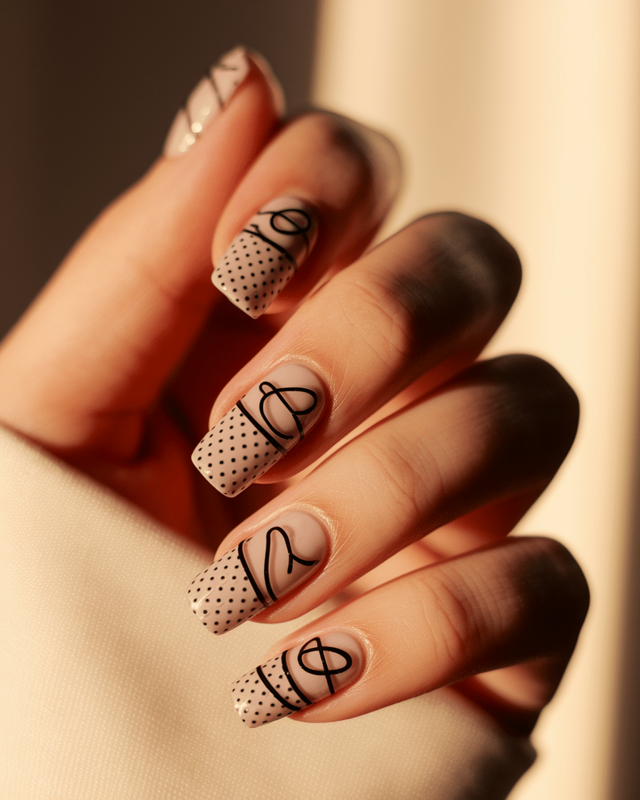 0003_1_a-close-up-photograph-of-a-beautiful-han_7c5emUR1S8eXYnE45_Sv2w_XBDWbvwEQ8mKeMYNRH6F_Q Elegant Nail Trends for 2025: Embracing Black Polka Dots, Bows, and Almond Shapes