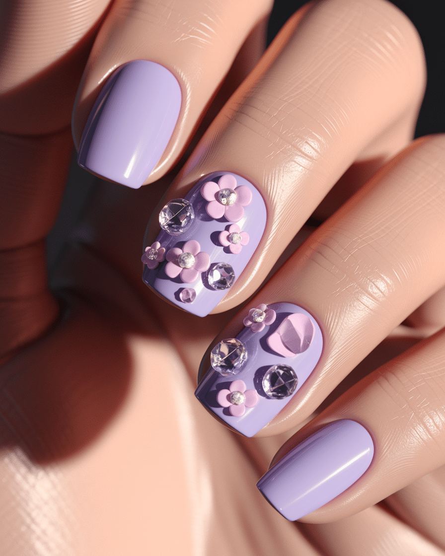 0004_2_a-close-up-3d-render-of-a-beautiful-hand_ftxZsROpSV-elhPv7OppuQ_9D6lqS3GSNK5DIcTgEVvCg Embracing Floral Elegance: The Rise of Purple Nail Designs for Spring 2025