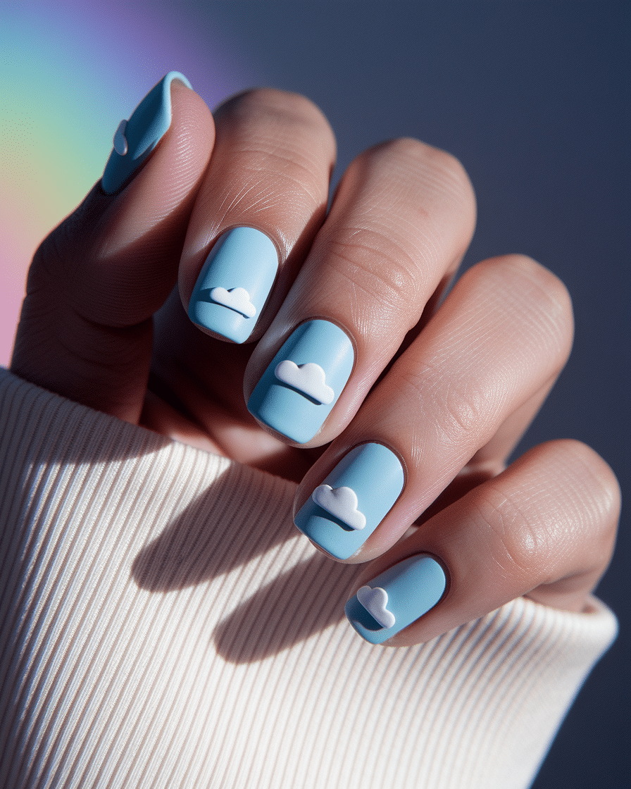 0005_2_a-close-up-photograph-of-a-beautiful-han_KLxm093-RMuU-ZetsmseUQ_y0kOrTdzS-q-r10EBEc2fg The Dreamiest Summer Nail Trend: Blue Sky Nails with Fluffy Clouds