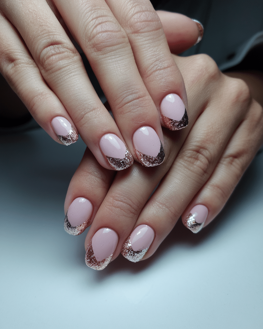 0007_3_a-photo-of-a-hand-with-a-glitter-french-_q4akyZc5R9-fQ_aQgrUdeg_KdO6vVxFQLijdiy8zGz6EQ Timeless Elegance: The Allure of French Nail Designs on Almond-Shaped Medium Nails