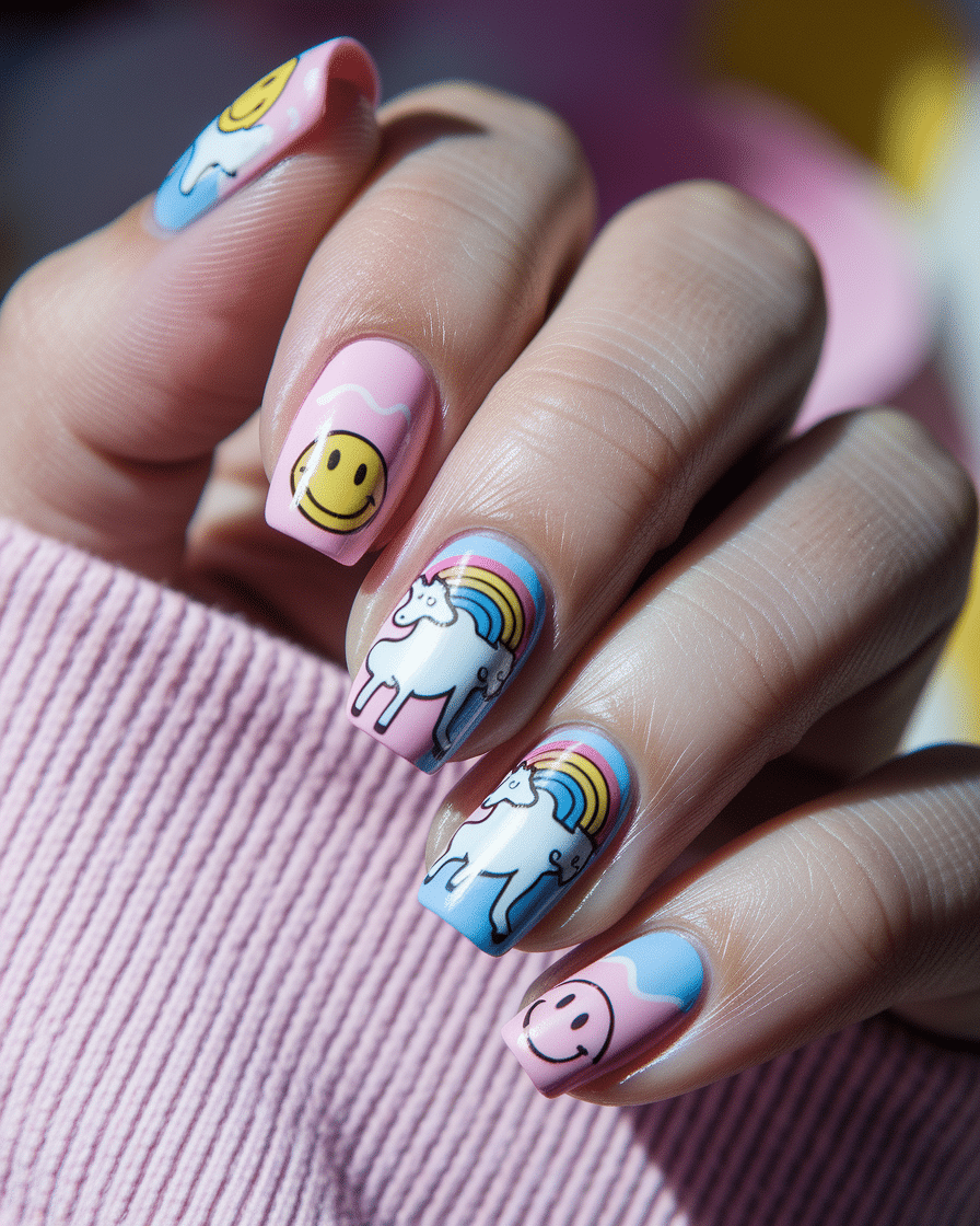 0014_2_a-close-up-photograph-captures-a-beautif_WzNUfdgwSC2JL9dWs0kX5Q_qoPP2vuBTUu4waftGZlEkA_cover Playful Nail Art Ideas Inspired by Childhood Joy