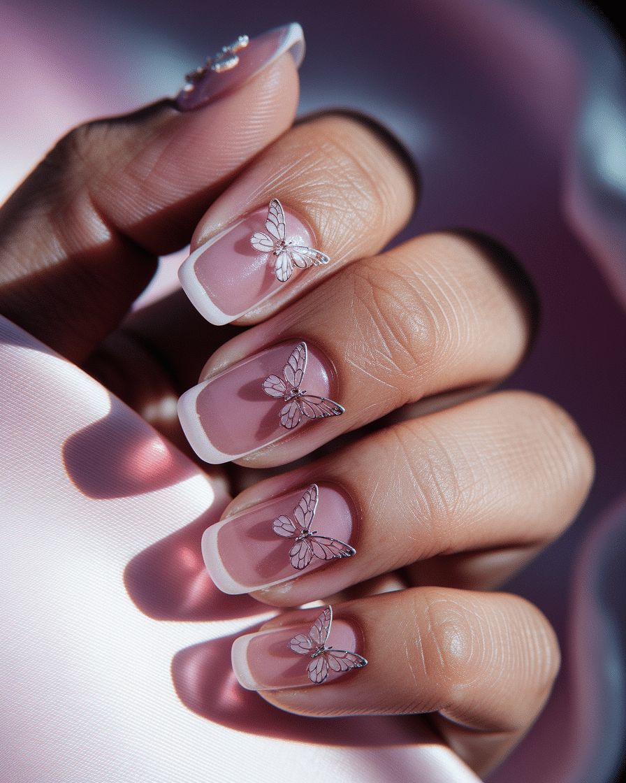 0019_3_a-close-up-photograph-of-a-beautifully-m_ezTgs1KsRuuWCL4E20VSNw_PD7jUqUzROeM5h9L6sz2eg Butterfly Nail Art Ideas That Add Whimsy and Elegance to Every Manicure