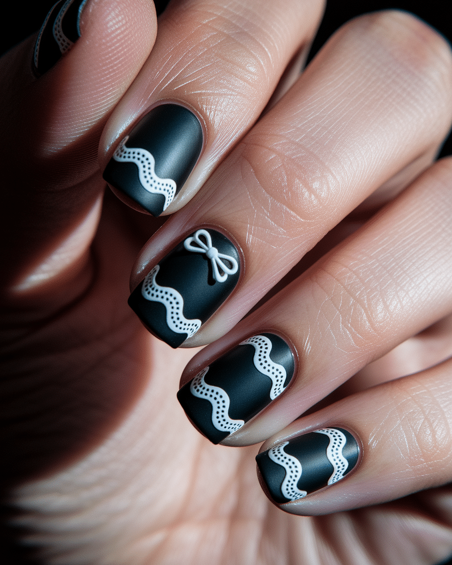 Elegant Nail Trends for 2025: Embracing Black Polka Dots, Bows, and Almond Shapes