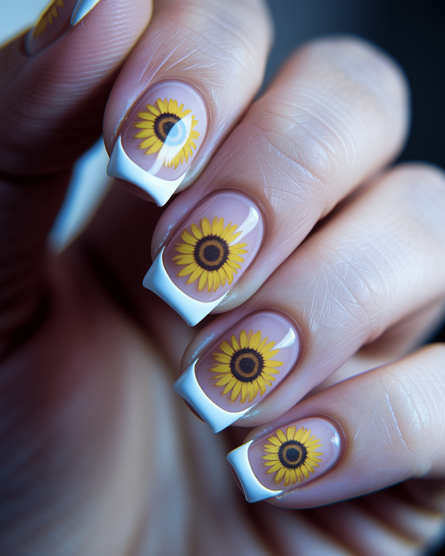 Elegant Nail Trends with Floral French Tips for a Feminine Touch