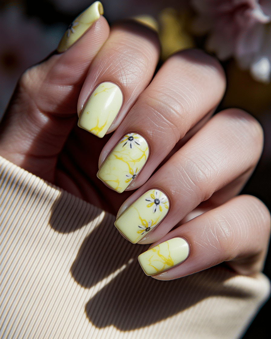 Fresh Nail Ideas with Floral and Yellow Designs for Every Season