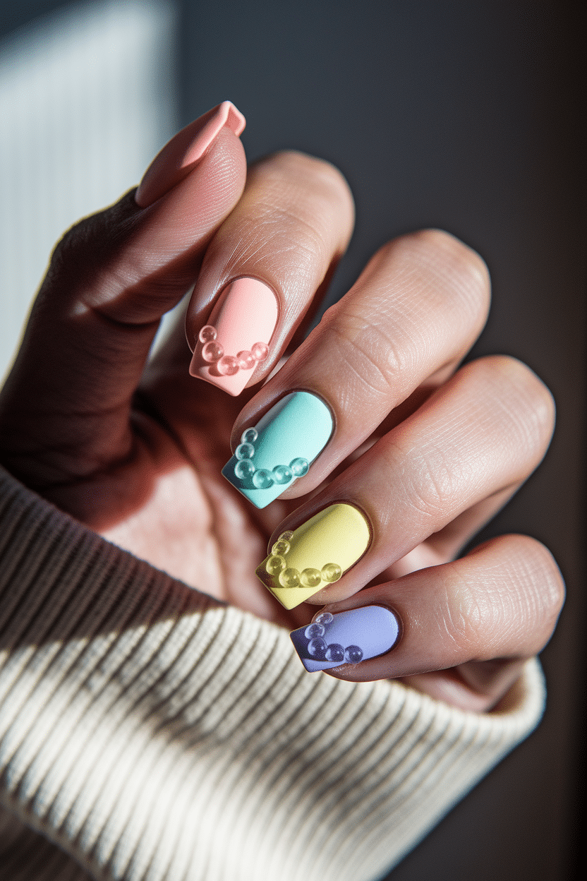 0005_3_in-a-beautifully-lit-photograph-a-hand-w_ke_2A_4jSZ-sKR3x2ROt2w_fRtzOGf4Sr2eJeaLbXYSlQ_cover Matte Pastel Nail Designs with a Playful Twist: The Charm of Asymmetrical French Tips and 3D Bubble Art