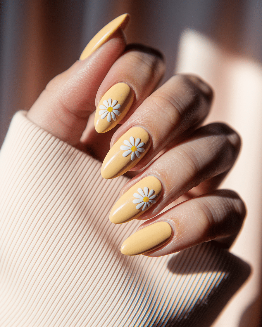 0006_2_a-close-up-photograph-captures-the-intri_gMEDiDW_QG2VeYbHOZbWCg_fsJpWCrjRcq6tbMkkSQ7VQ Elegant Summer Nail Designs Featuring Yellow, French Tips, and Floral Accents