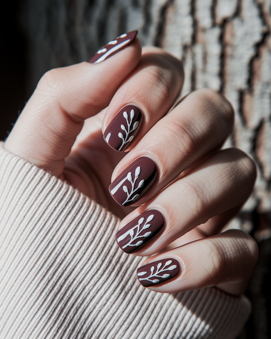 0006_2_a-close-up-photograph-captures-the-intri_oaMNEumbTcS5cuRUT0bhcg_r56XlN7ISr-kd2xJlPtngg Elegant Winter Nail Inspiration with Burgundy and White