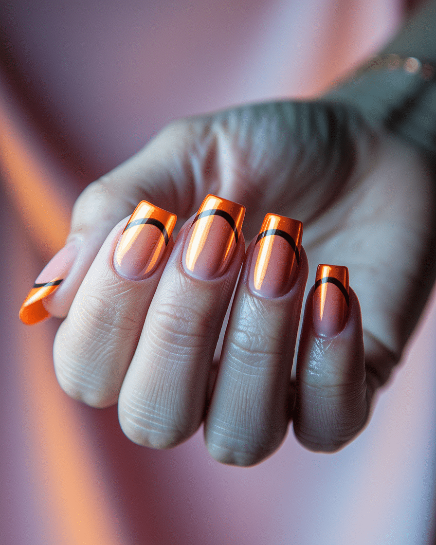 0009_3_a-close-up-photograph-captures-the-stunn_gHlfbiNbSIWW3nJZ0gsrGA_bauo4yajSJmT569gmdME1Q French Tip Nail Designs That Add a Bold, Citrus Twist to Your Look