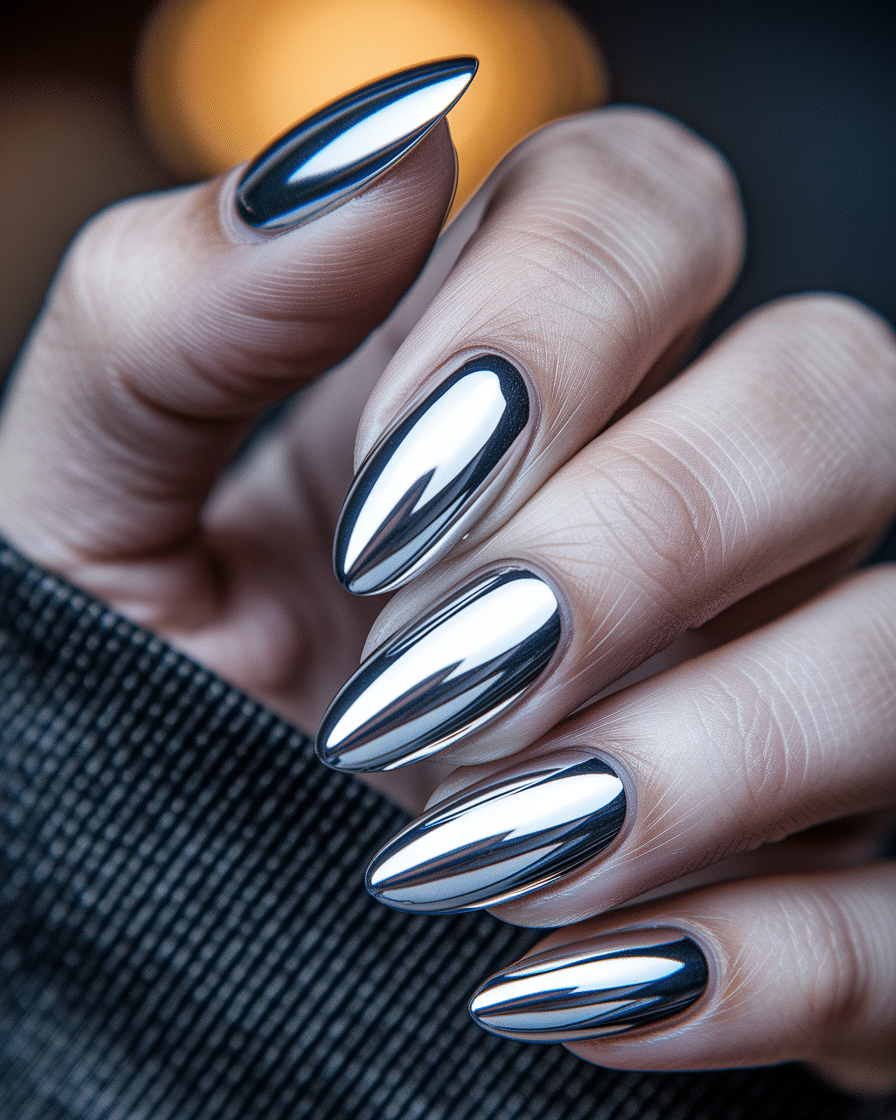 Silver Nail Designs That Radiate Romance and Elegance