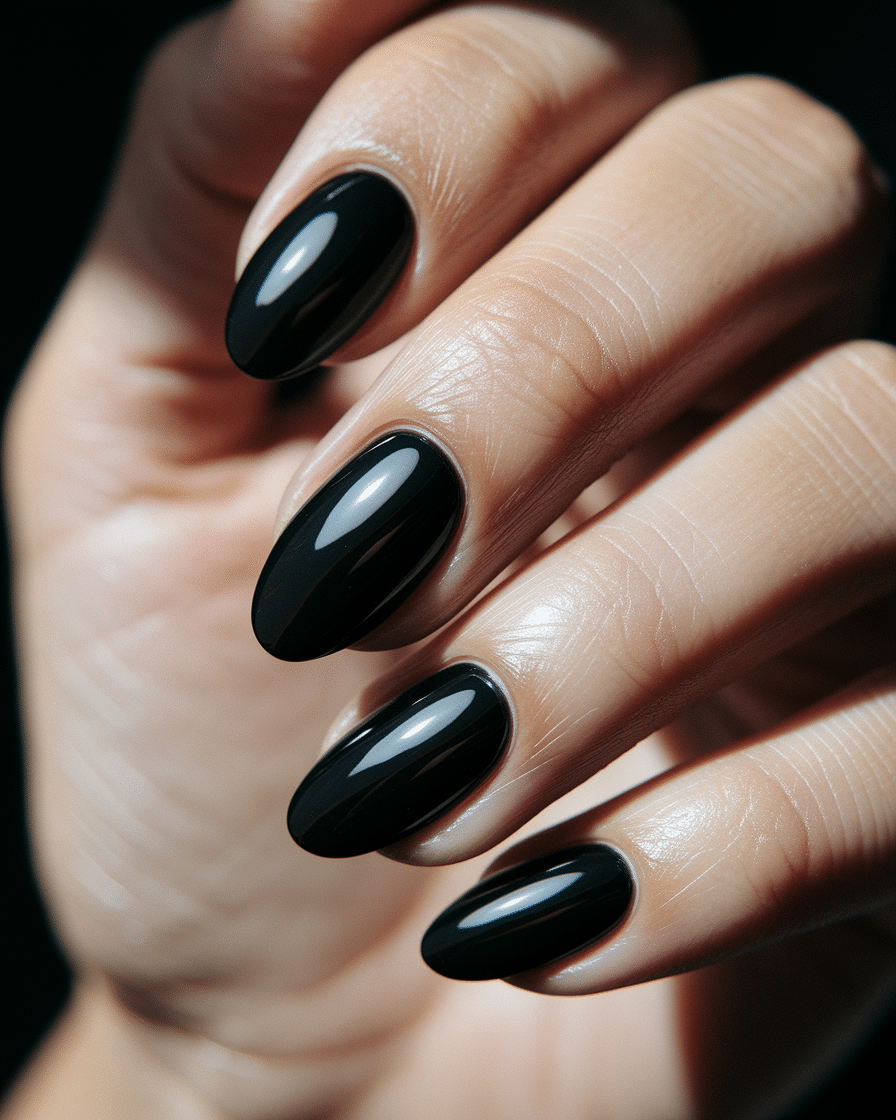 0010_3_a-close-up-photograph-captures-the-exqui_n8esY6S4R12UUmH-aCAq7w__8Q6lBeHTkCTGopk-huPsA Trending Almond Nail Designs in Bold Black: A Modern Take on Edgy Elegance