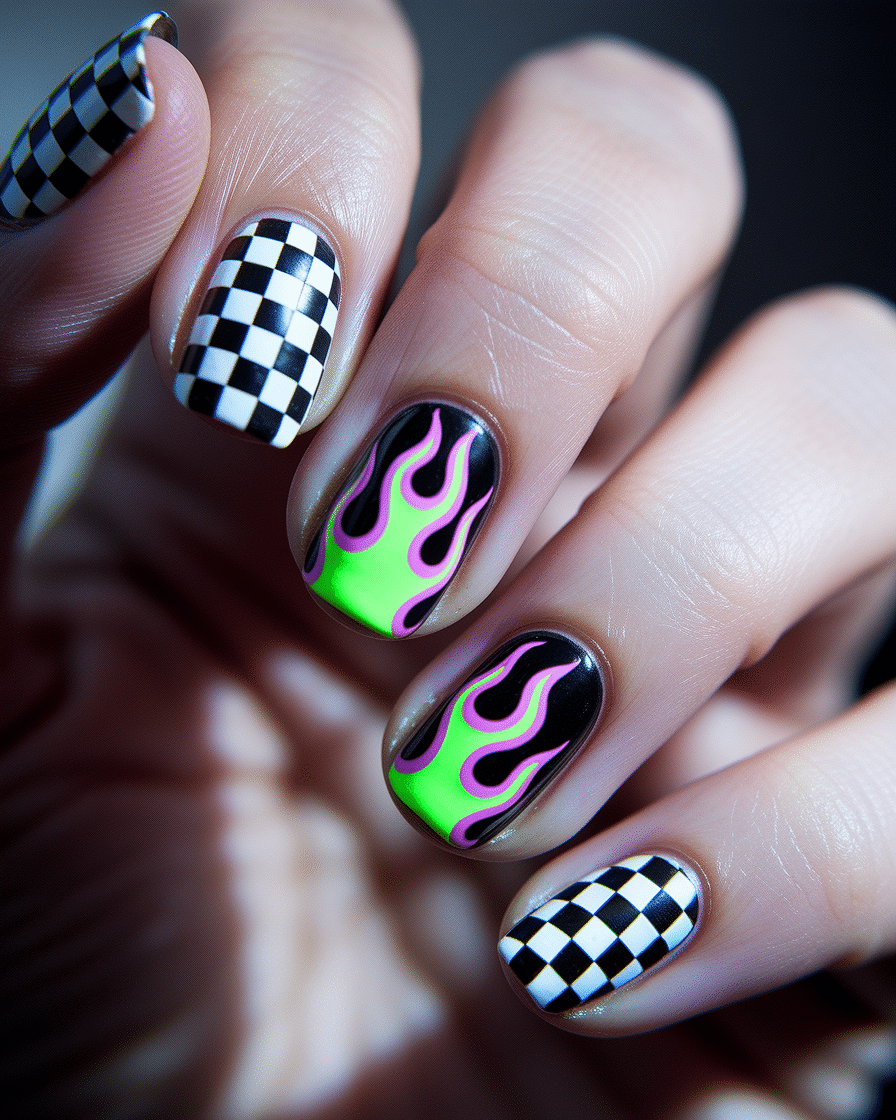 0001_3_a-close-up-photograph-of-a-beautifully-m_lpRP1MYlS5GwZn7Gfc40ug_EDgCSY89TxWOkAE_4acnaQ Trendy Checkerboard Nail Designs That Are Taking Over This Season
