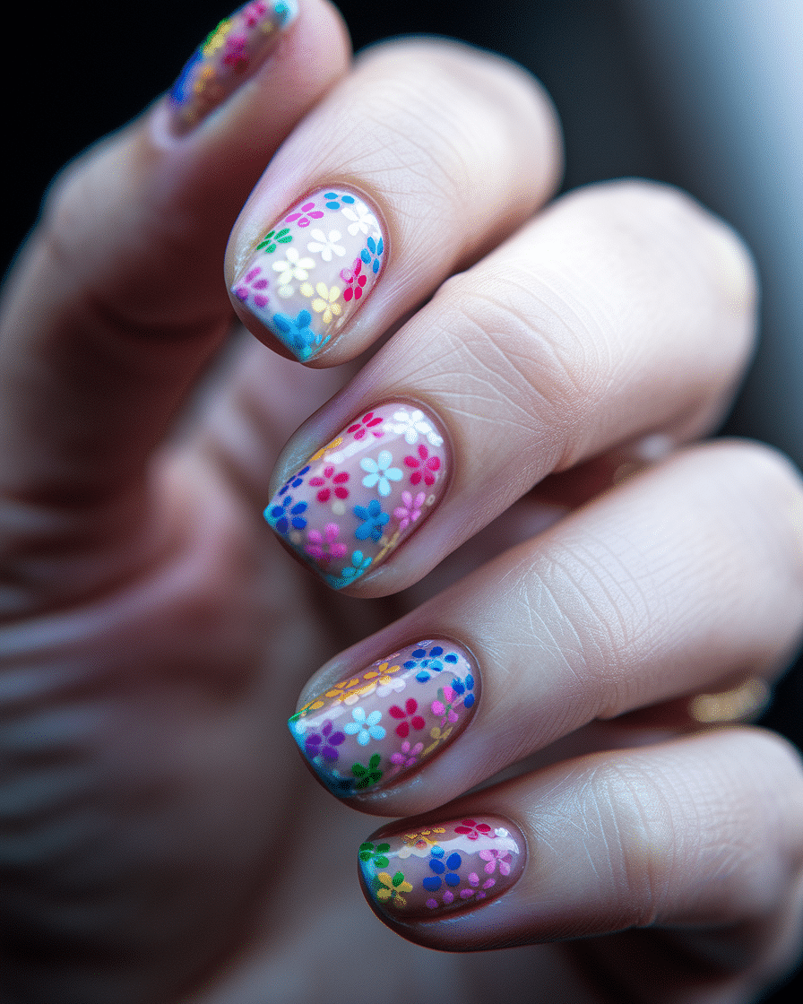 Bright and Trendy Nail Designs with Colorful Rainbow Tips