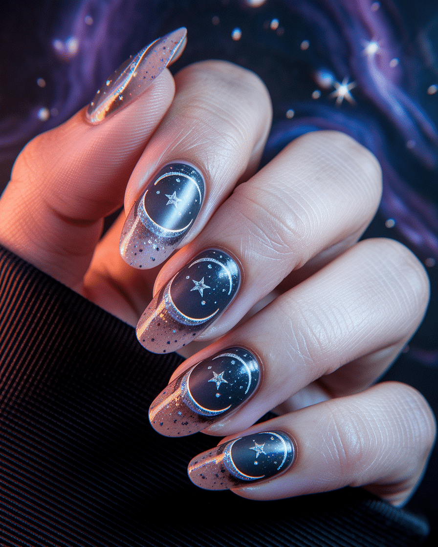 0004_2_a-close-up-photograph-of-a-hand-adorned-_DmfneCX3TEm896hMDvoJcA_PWnB-O-ERWW0oxZiz4bFbg Celestial Nail Art Ideas That Shine Like the Night Sky