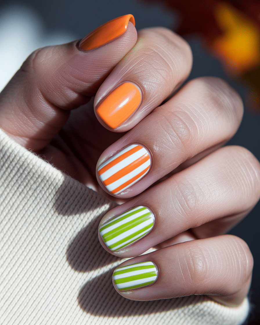 0004_3_a-close-up-photograph-captures-the-intri_hAwE5N1NSqeVUX2D47F5yQ_gIpnWF_MSFqCr_9ggHYD_w Colorful Stripe Nail Designs That Add a Playful Twist to Your Manicure